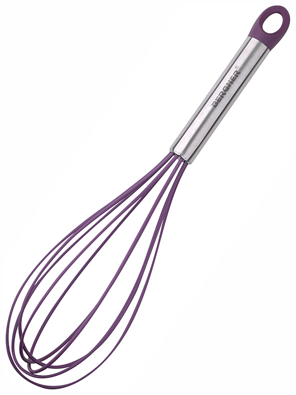 Віничок Bergner Flex Kitchen 30см силіконовий зі сталевою ручкою, фіолетовий