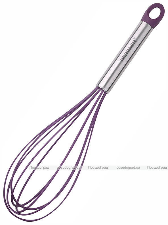 Віничок Bergner Flex Kitchen 30см силіконовий зі сталевою ручкою, фіолетовий