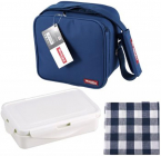Ланч-бокс Bergner Walking Business, 5 предметов в сумке, синий