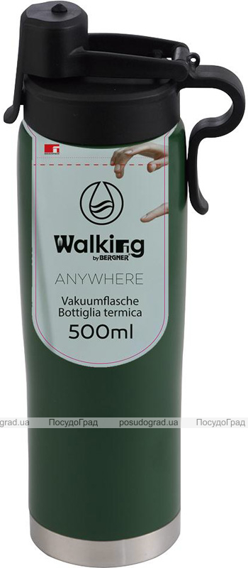 Термокружка Bergner Walking Anywhere 500мл, зелена