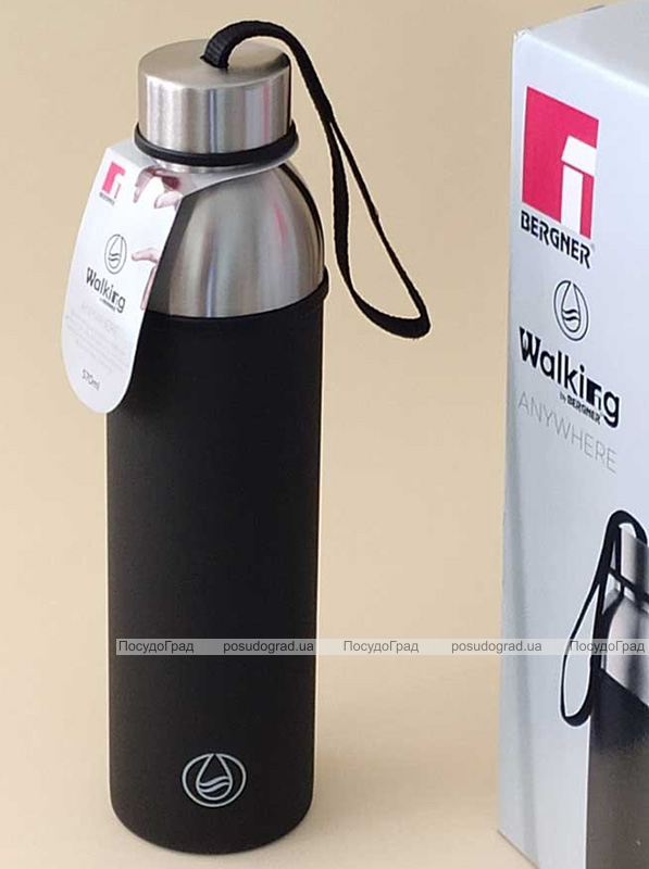 Термос-бутылка Bergner Walking Anywhere 570мл, черная