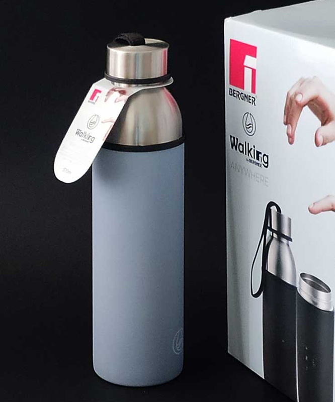 Термос-пляшка Bergner Walking Anywhere 570мл, блакитний