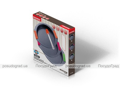 Форма для выпечки стальная Bergner ø26x4см с силиконовыми ручками