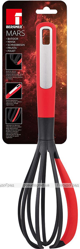Венчик Bergner Mars 31х7.5х8см, нейлон, черно-красный