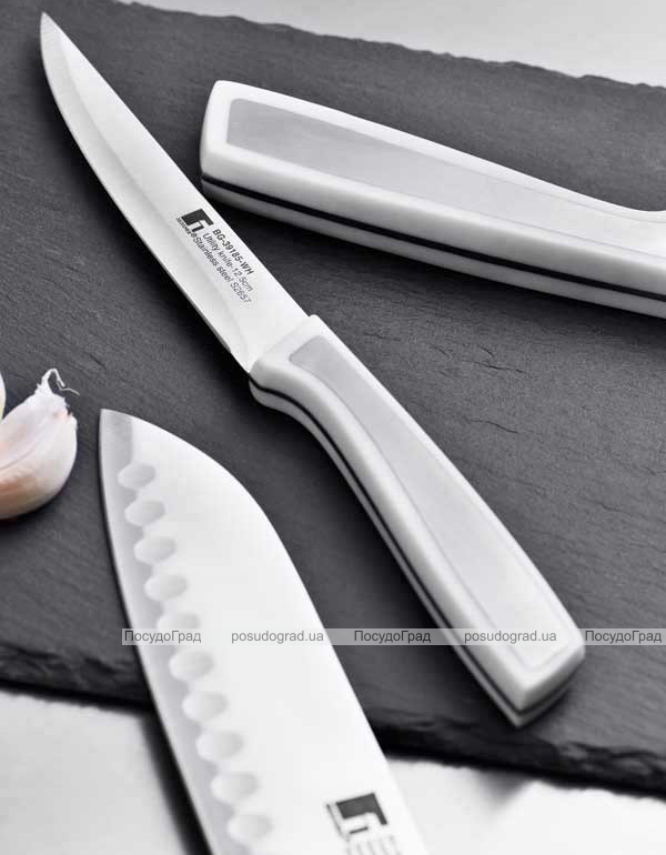Ніж для чищення овочів Bergner Resa 9см із нержавіючої сталі, білий