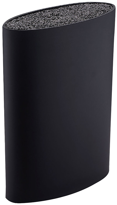 Колода для кухонних ножів і аксесуарів Bergner Oval 15.6х6.6х22см, чорна
