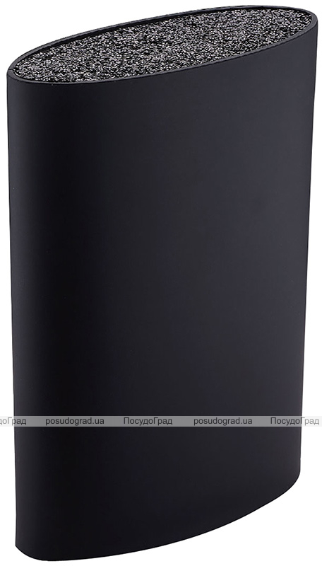 Колода для кухонних ножів і аксесуарів Bergner Oval 15.6х6.6х22см, чорна