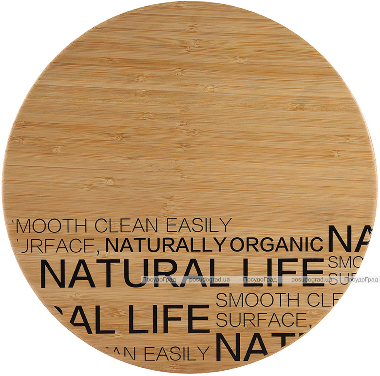 Доска разделочная Bergner Natural Life круглая Ø30см бамбук
