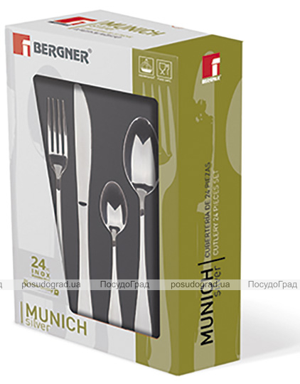 Набір столових приборів Bergner Munich 24 предмети на 6 персон, глянсовий