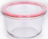 Контейнер скляний Bergner Glass Box Red 500мл з пластиковою кришкою
