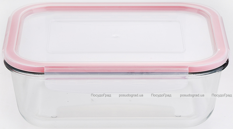 Контейнер стеклянный Bergner Glass Box Red 1500мл с пластиковой крышкой