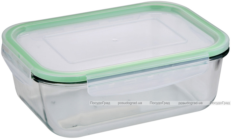 Контейнер стеклянный Bergner Glass Box Green 2000мл с пластиковой крышкой