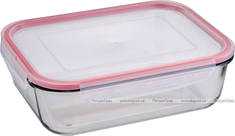 Контейнер стеклянный Bergner GlassBox Red 2000мл с пластиковой крышкой