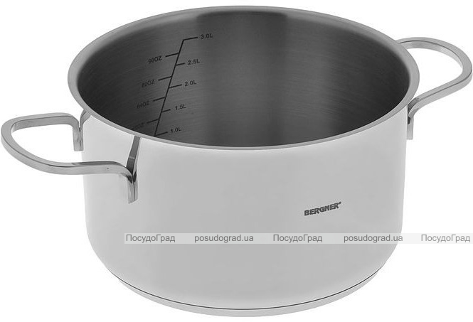 Набор 3 кастрюли Bergner Classic 1.7л, 2.3л и 3.3л из нержавеющей стали