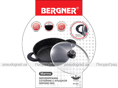 Сотейник Bergner Silicon-Marmo Ø24 с силиконовой ручкой