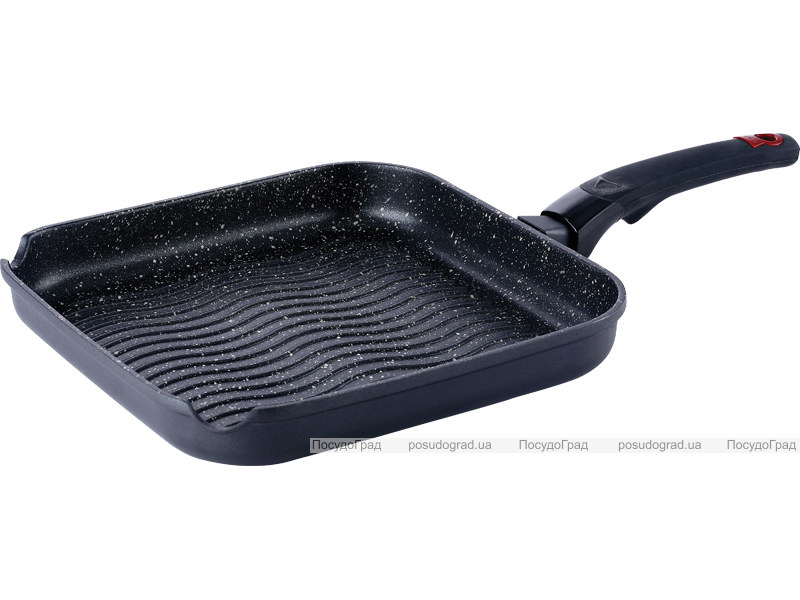 Сковорода-гриль Bergner Silicon-Marmo 28х28см з силіконовою ручкою