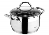 Каструля Bergner Gourmet 1.7л з нержавіючої сталі зі скляною кришкою