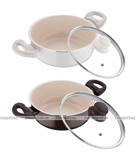 Сотейник White&Brown Ø24см з керамічним покриттям CERA+