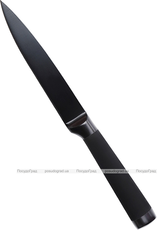 Нож универсальный Bergner Black Blade 12.5см с антибактериальным покрытием