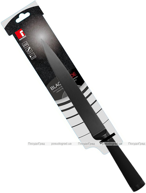 Ніж для нарізки Bergner Blackblade 20см з антибактеріальним покриттям