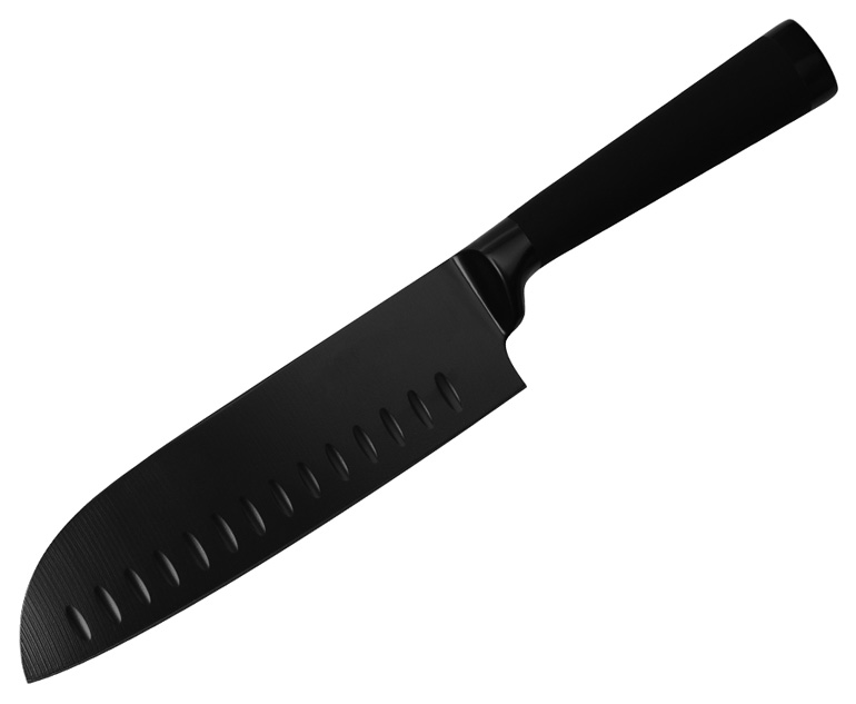 Ніж сантоку Bergner Blackblade 11.25см з антибактеріальним покриттям