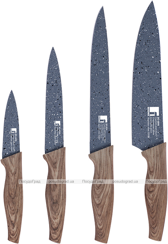 Набір 4 кухонні ножі Bergner Marble Blade з мармуровим покриттям