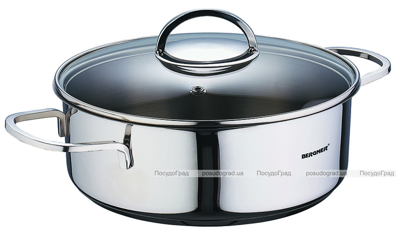 Сотейник Bergner Classic Ø26х6.5см з двома ручками та кришкою, 3.4л