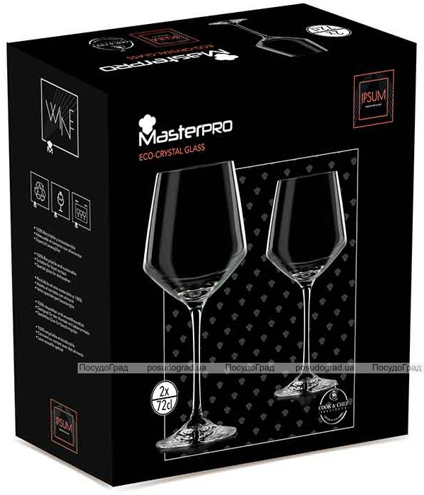 Набір 2 келихи Bergner MasterPro Wine Oenology 720мл для червоного вина