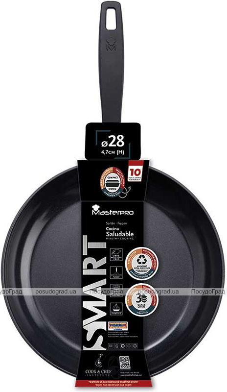 Сковорода Bergner MasterPro Smart Ø28см индукционная с антипригарным покрытием
