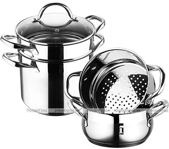 Пароварка Bergner Gourmet 1-уровневая Ø16х21см из нержавеющей стали, 5л