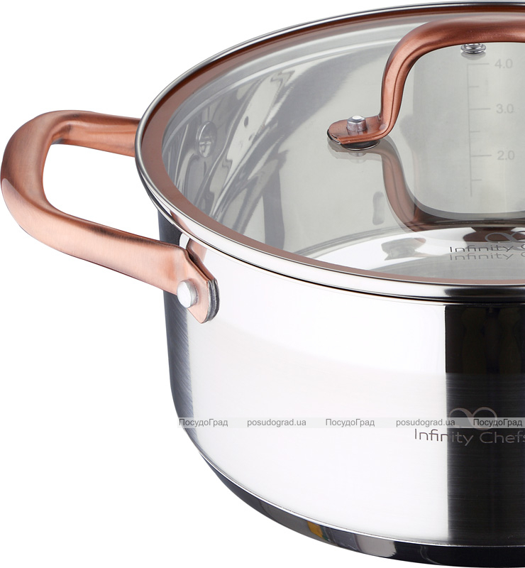 Кастрюля Bergner Infinity Chefs 4.5л со стеклянной крышкой