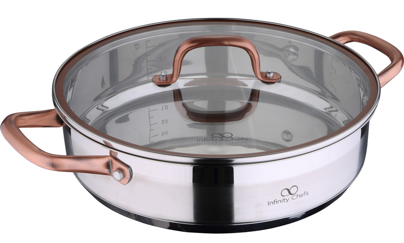 Сотейник Bergner Infinity Chefs Ø28см со стеклянной крышкой (3.8л)