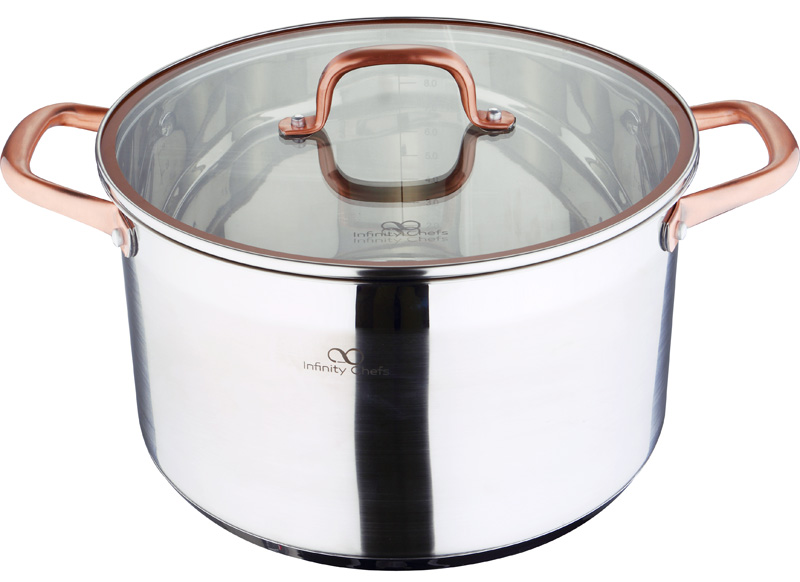 Кастрюля Bergner Infinity Chefs 9.5л со стеклянной крышкой