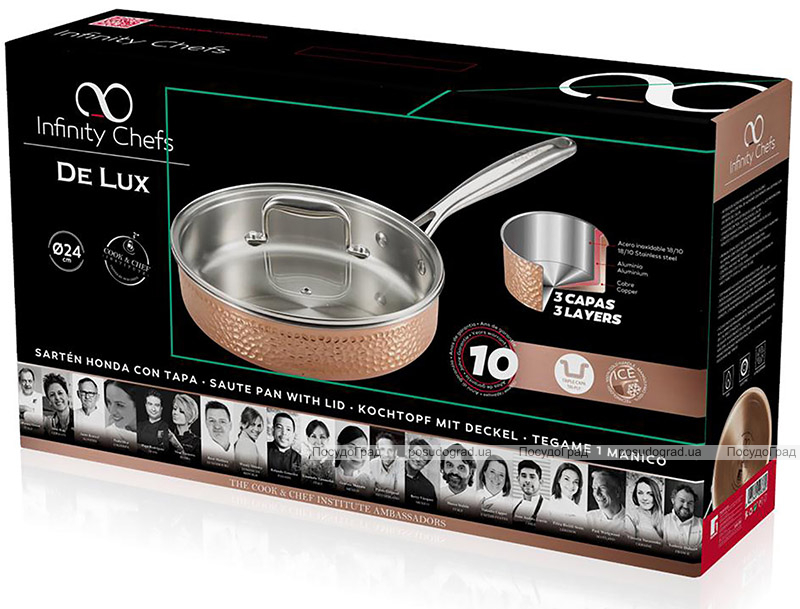 Сковорода Bergner Infinity Chefs De Lux Ø24см зі скляною кришкою