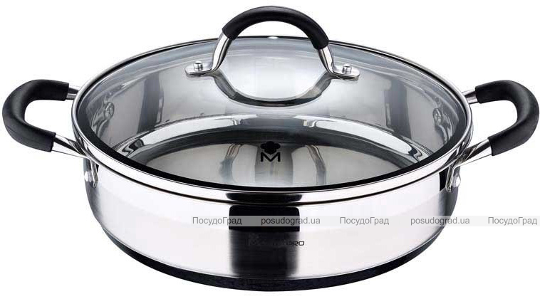 Сотейник Bergner Master Pro Foodies 3.8л, Ø28x7см с крышкой, индукция