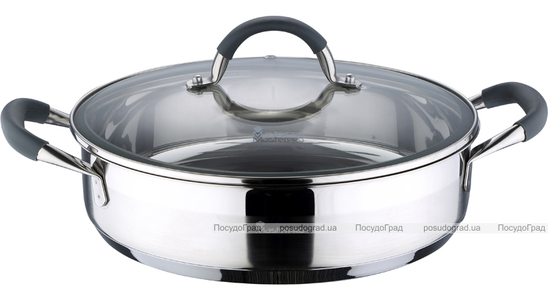 Сотейник Bergner Master Pro Ø28см 3.8л индукционный со стеклянной крышкой