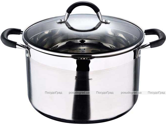 Кастрюля Bergner Master Pro Foodies 9.5л, Ø28х16.5см индукционная с мерной шкалой