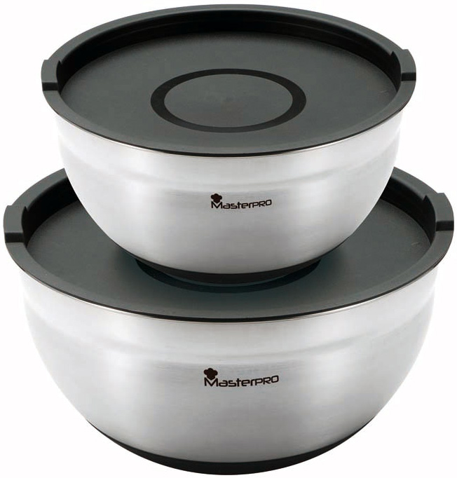 Набор мисок Bergner Master Pro Ø20/Ø24см нержавеющая сталь, пластиковая крышка