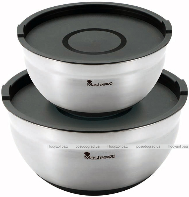 Набор мисок Bergner Master Pro Ø20/Ø24см нержавеющая сталь, пластиковая крышка