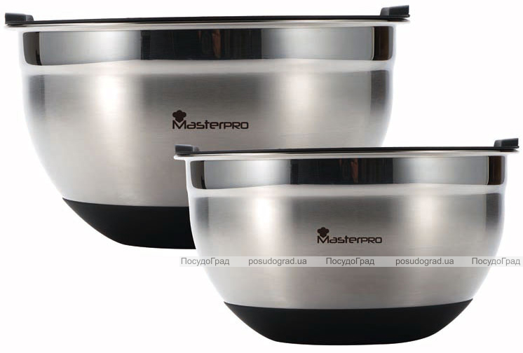 Набор мисок Bergner Master Pro Ø20/Ø24см нержавеющая сталь, пластиковая крышка