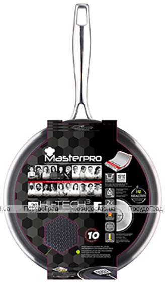 Сковорода MasterPro Hi-tech3 Ø24см из нержавеющей стали с антипригарным покрытием