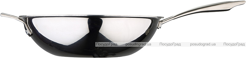 Сковорода-вок MasterPro Hi-tech3 Ø28см из нержавеющей стали с антипригарным покрытием