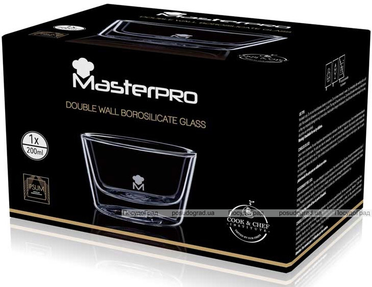 Піала Bergner Master Pro Mixology 11.3х8.8х7.6см, 360мл з подвійними стінками
