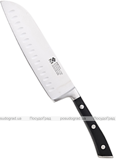 Ніж сантоку Bergner MasterPro Master 17.5см, нержавіюча сталь, чорний