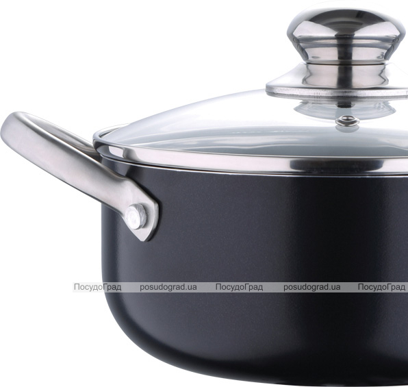 Кастрюля алюминиевая Bergner ProChef 4.3л индукционная с крышкой