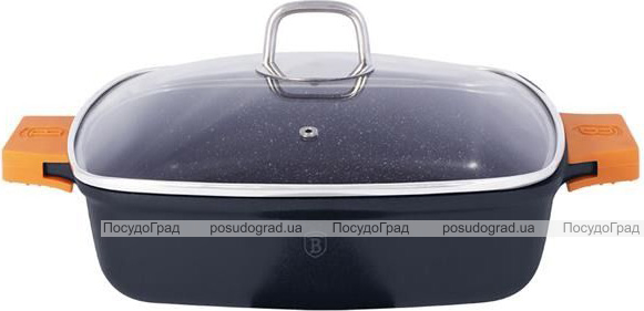 Сотейник Berlinger Haus Granit Diamond 28х28x7.4см, 3.8л с крышкой, квадратный