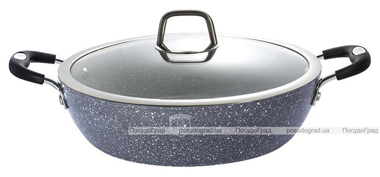 Сотейник Berlinger Haus Grey Stone Ø28см з двома ручками і кришкою, 3.8л