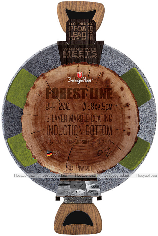 Сотейник Berlinger Haus Forest Line Ø32см с двумя ручками, гранитное покрытие