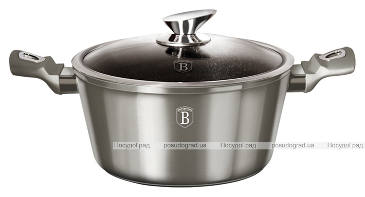 Кастрюля Berlinger Haus Carbon 4.1л, мраморное антипригарное покрытие