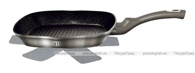 Сковорода-гриль Berlinger Haus Carbon 28х28см, мраморное антипригарное покрытие